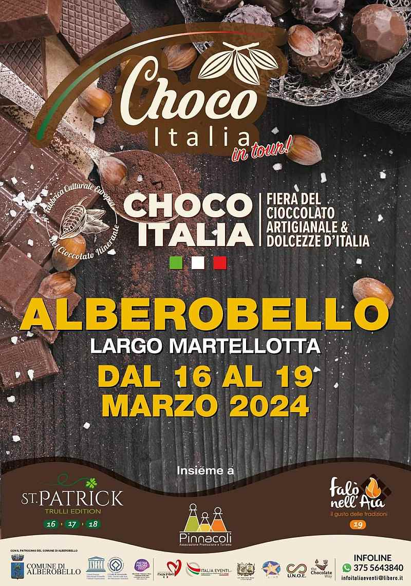 Alberobello (BA)
"Choco Italia tra trulli, dolcezze e spettacoli"
dal 16 al19 Marzo 2024