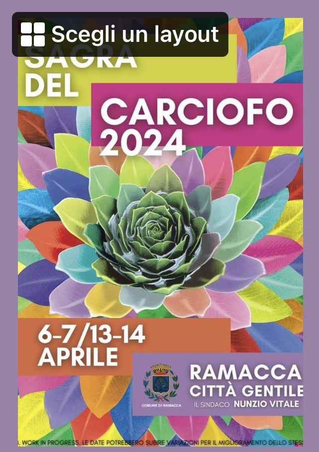Ramacca (CT)
"Sagra del Carciofo"
6-7 / 13/14 Aprile 2024 
