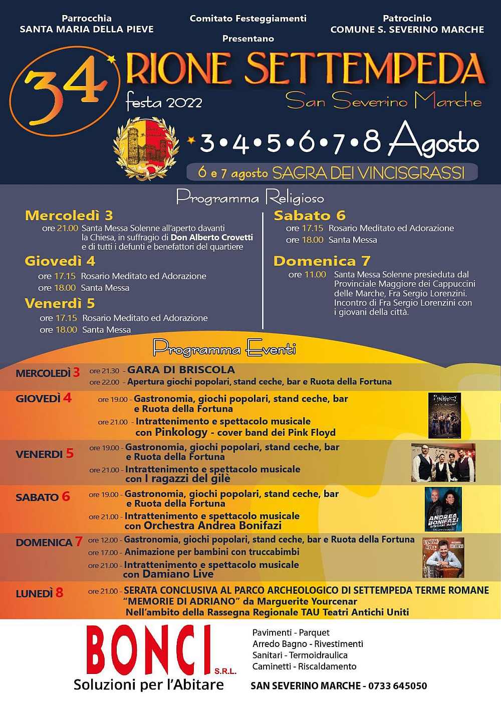 San Severino Marche (MC)
"34^ Festa del Rione Settempeda"
dal 4 all'8 Agosto 2022