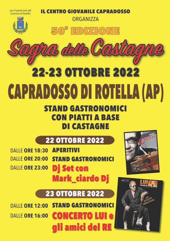 Capradosso (AP)
"50^ Sagra delle Castagne"
22-23 Ottobre 2022 
